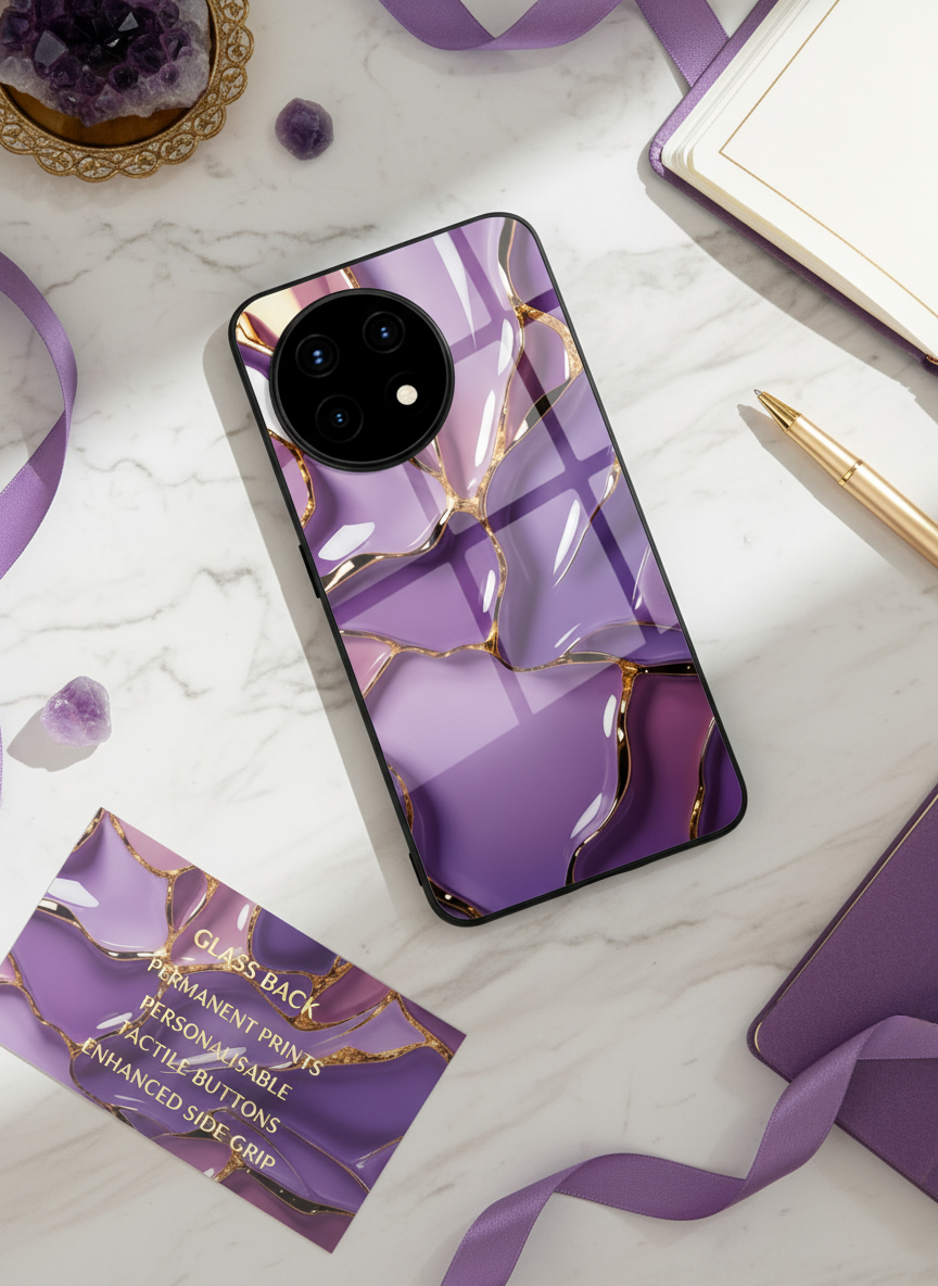 Amethyst Premium Glass Back Cover For One Plus 13, 12, 11, 10 The Case & Co India