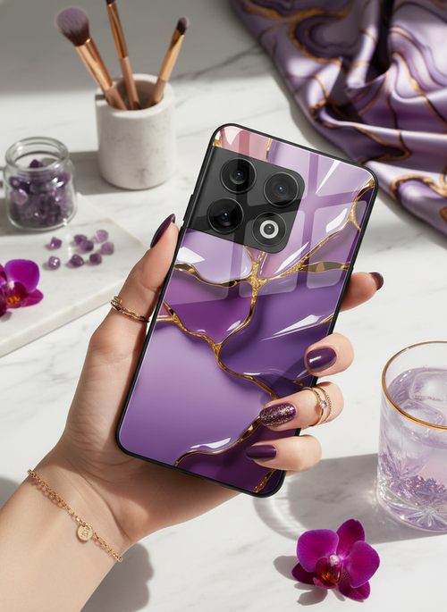 Amethyst Premium Glass Back Cover For One Plus 13, 12, 11, 10 The Case & Co India