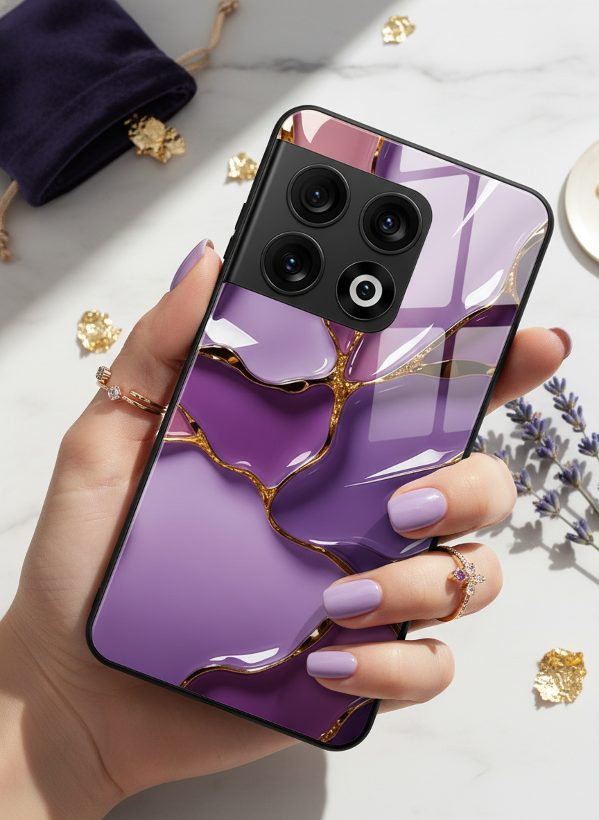 Amethyst Premium Glass Back Cover For One Plus 13, 12, 11, 10 The Case & Co India