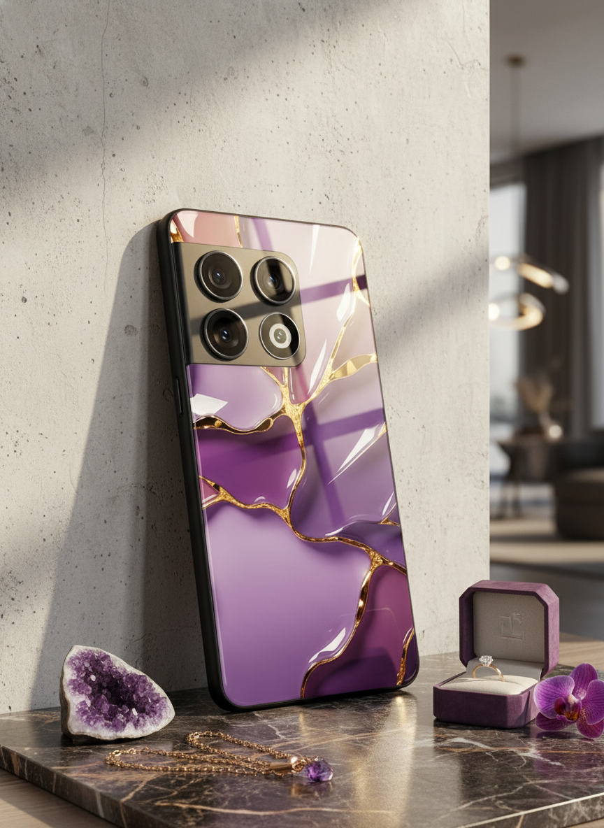 Amethyst Premium Glass Back Cover For One Plus 13, 12, 11, 10 The Case & Co India