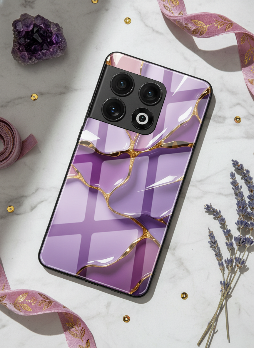 Amethyst Premium Glass Back Cover For One Plus 13, 12, 11, 10 The Case & Co India