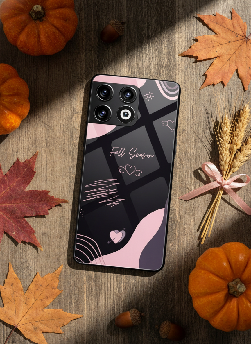 Autumn Heart Premium Glass Back Cover For One Plus 13, 12, 11, 10 The Case & Co India