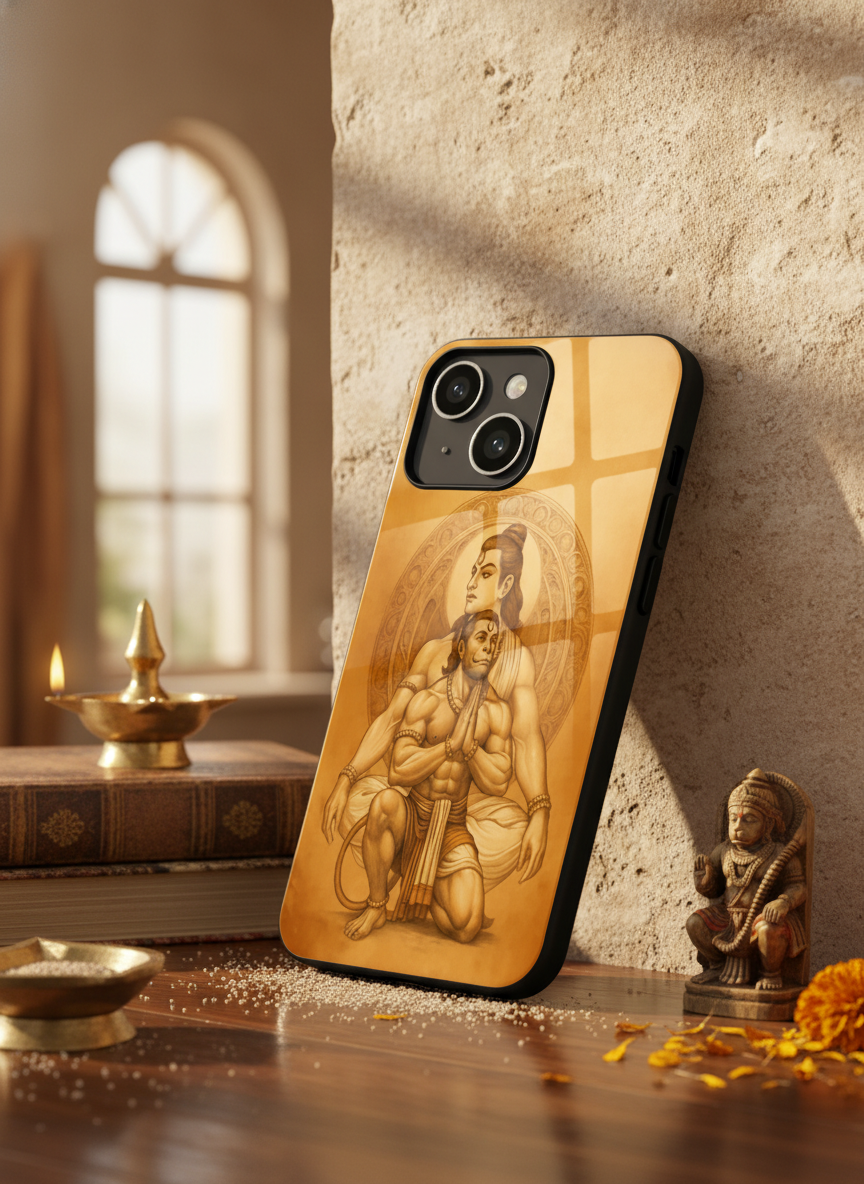 Bhakti Eternal Premium Glass Back Cover For iPhone 14-17 Models The Case & Co India