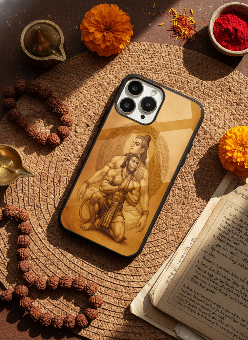 Bhakti Eternal Premium Glass Back Cover For iPhone 14-17 Models The Case & Co India