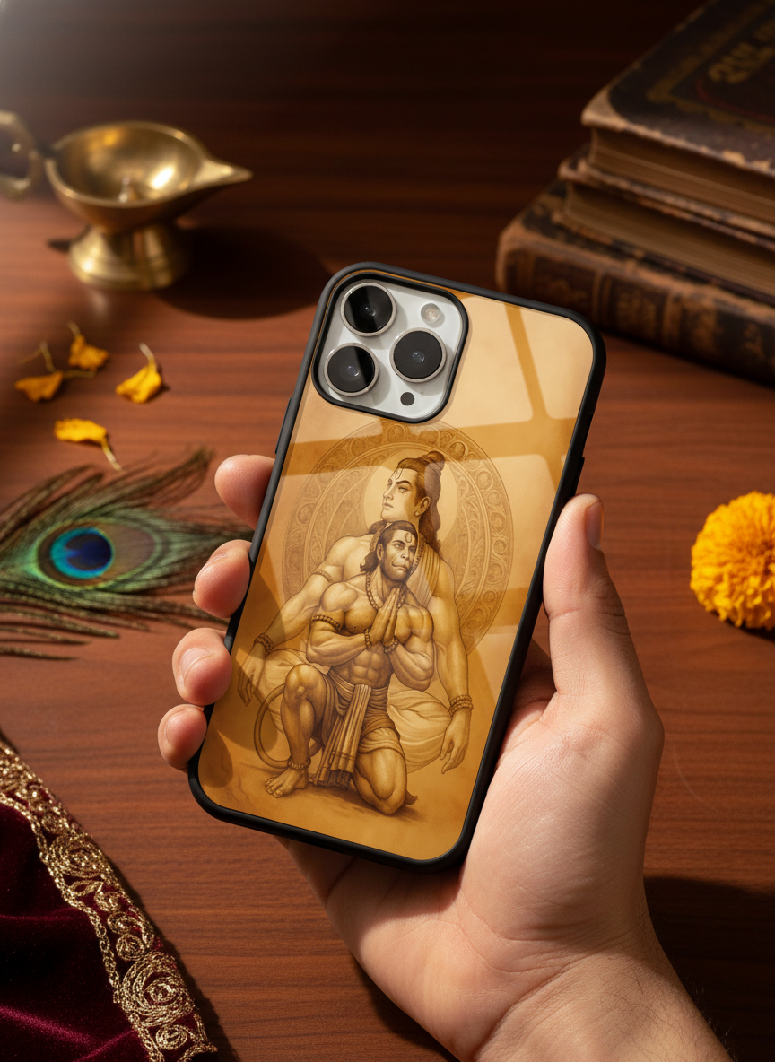 Bhakti Eternal Premium Glass Back Cover For iPhone 14-17 Models The Case & Co India
