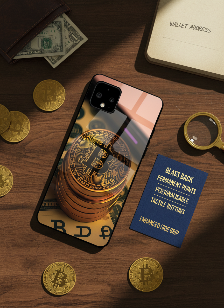 Bitcoin Blaze Premium Glass Back Cover For Google Pixel 7,8,9,10 Series The Case & Co India