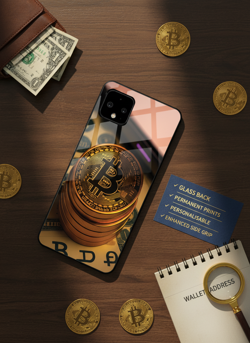 Bitcoin Blaze Premium Glass Back Cover For Google Pixel 7,8,9,10 Series The Case & Co India