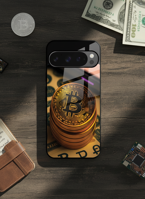 Bitcoin Blaze Premium Glass Back Cover For Google Pixel 7,8,9,10 Series The Case & Co India