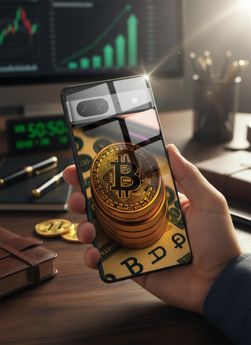 Bitcoin Blaze Premium Glass Back Cover For Google Pixel 7,8,9,10 Series The Case & Co India