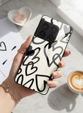 Black Hearts Premium Glass Back Cover For One Plus 13, 12, 11, 10 The Case & Co India