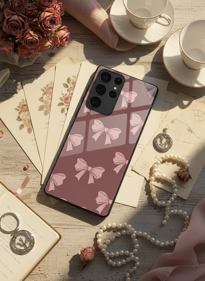 Blush Knots Premium Glass Back Cover For Galaxy S Series The Case & Co India