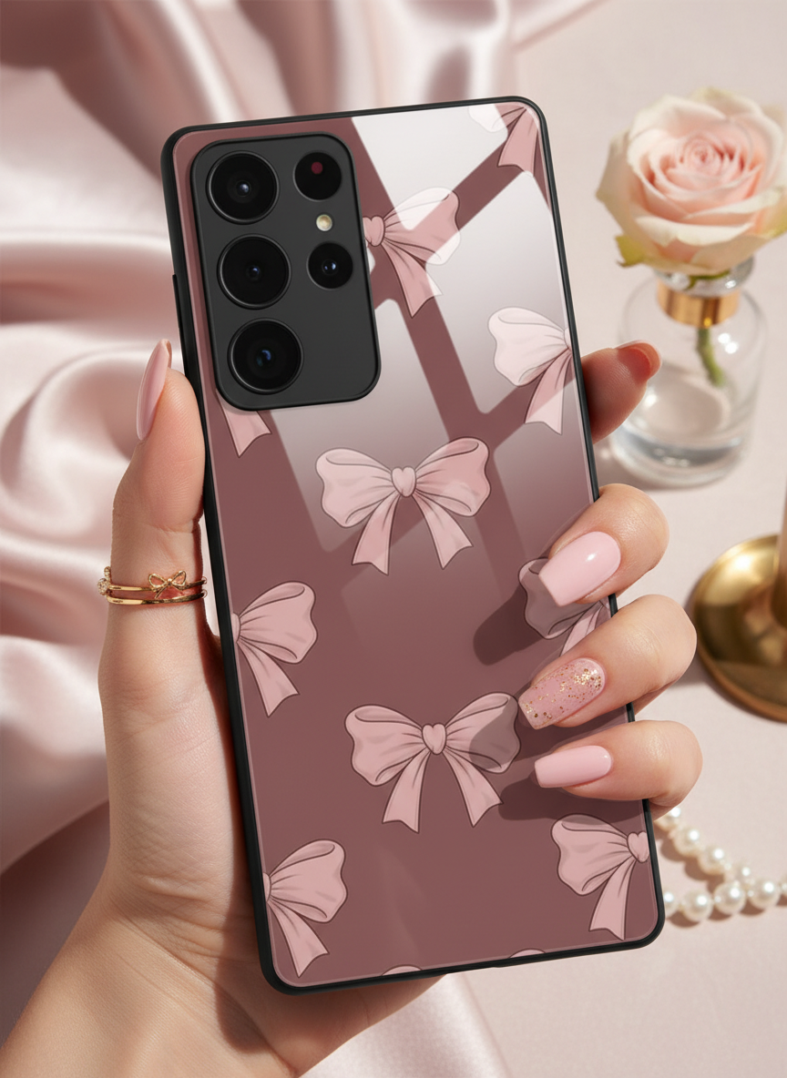 Blush Knots Premium Glass Back Cover For Galaxy S Series The Case & Co India