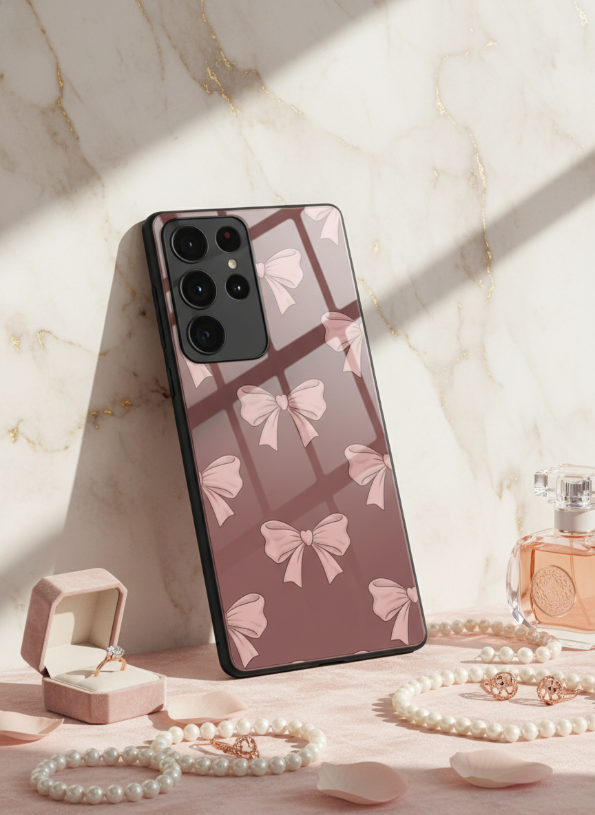 Blush Knots Premium Glass Back Cover For Galaxy S Series The Case & Co India