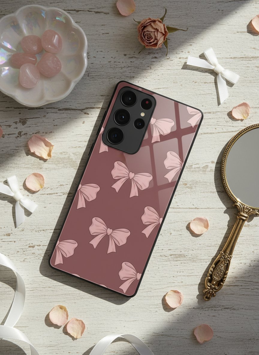 Blush Knots Premium Glass Back Cover For Galaxy S Series The Case & Co India