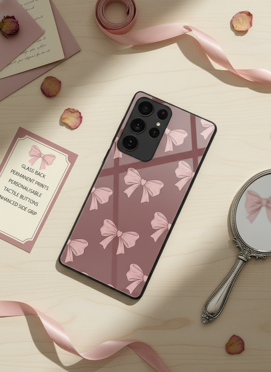 Blush Knots Premium Glass Back Cover For Galaxy S Series The Case & Co India