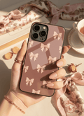 Blush Knots Sketch Premium Glass Back Cover For iPhone 14-17 Models The Case & Co India