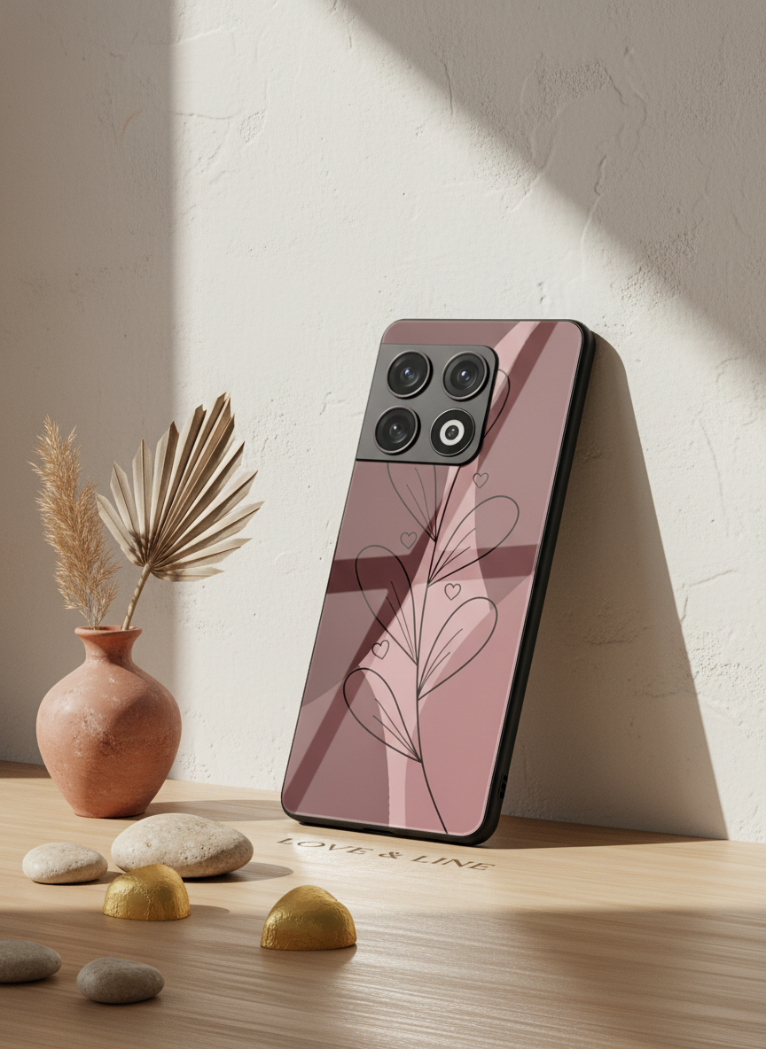 Blushing Petals Premium Glass Back Cover For One Plus 13, 12, 11, 10 The Case & Co India