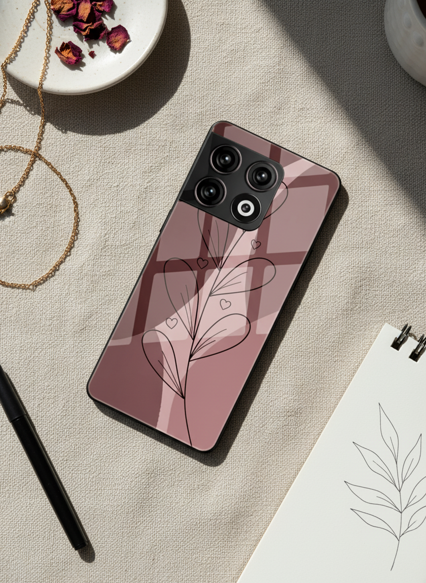 Blushing Petals Premium Glass Back Cover For One Plus 13, 12, 11, 10 The Case & Co India