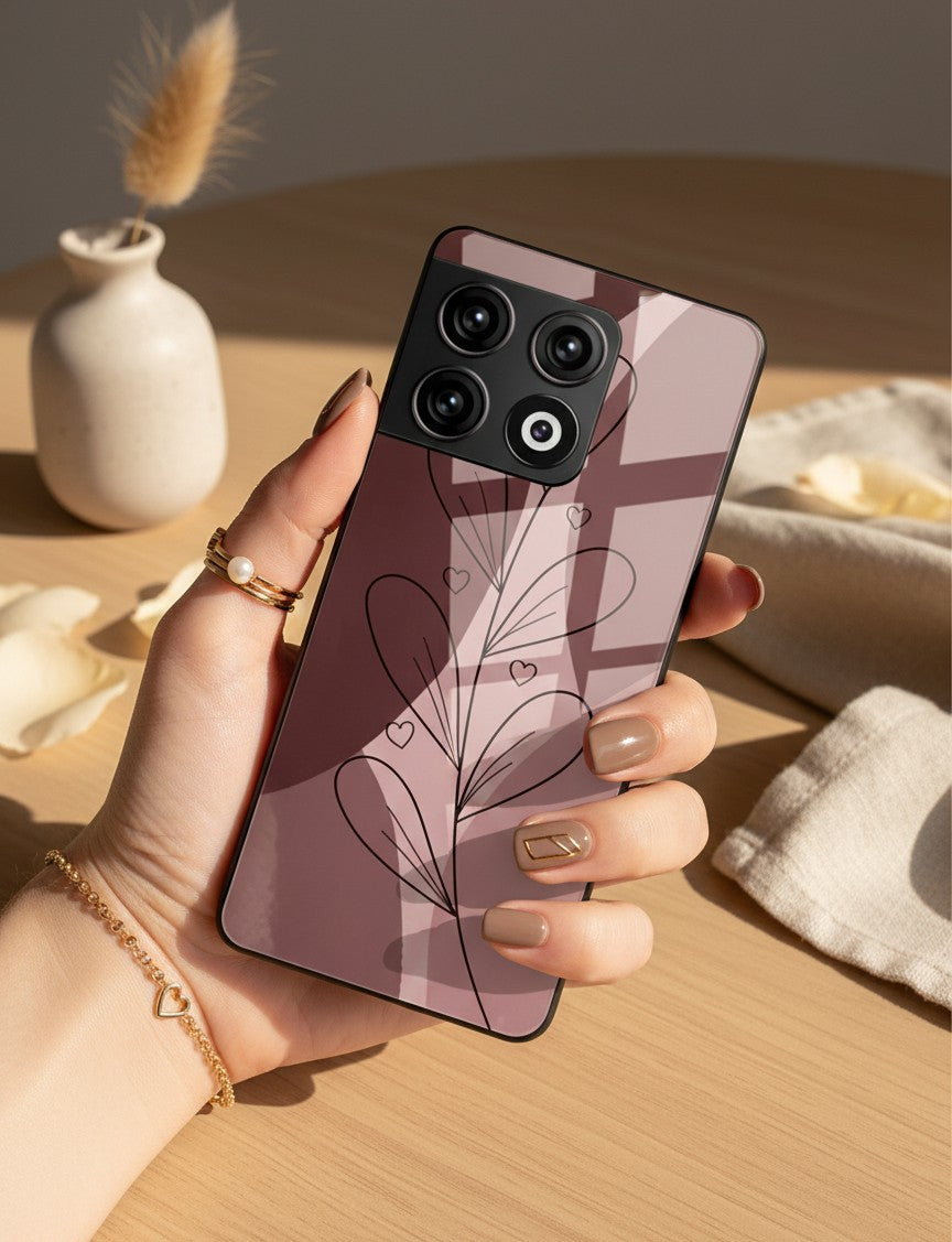Blushing Petals Premium Glass Back Cover For One Plus 13, 12, 11, 10 The Case & Co India