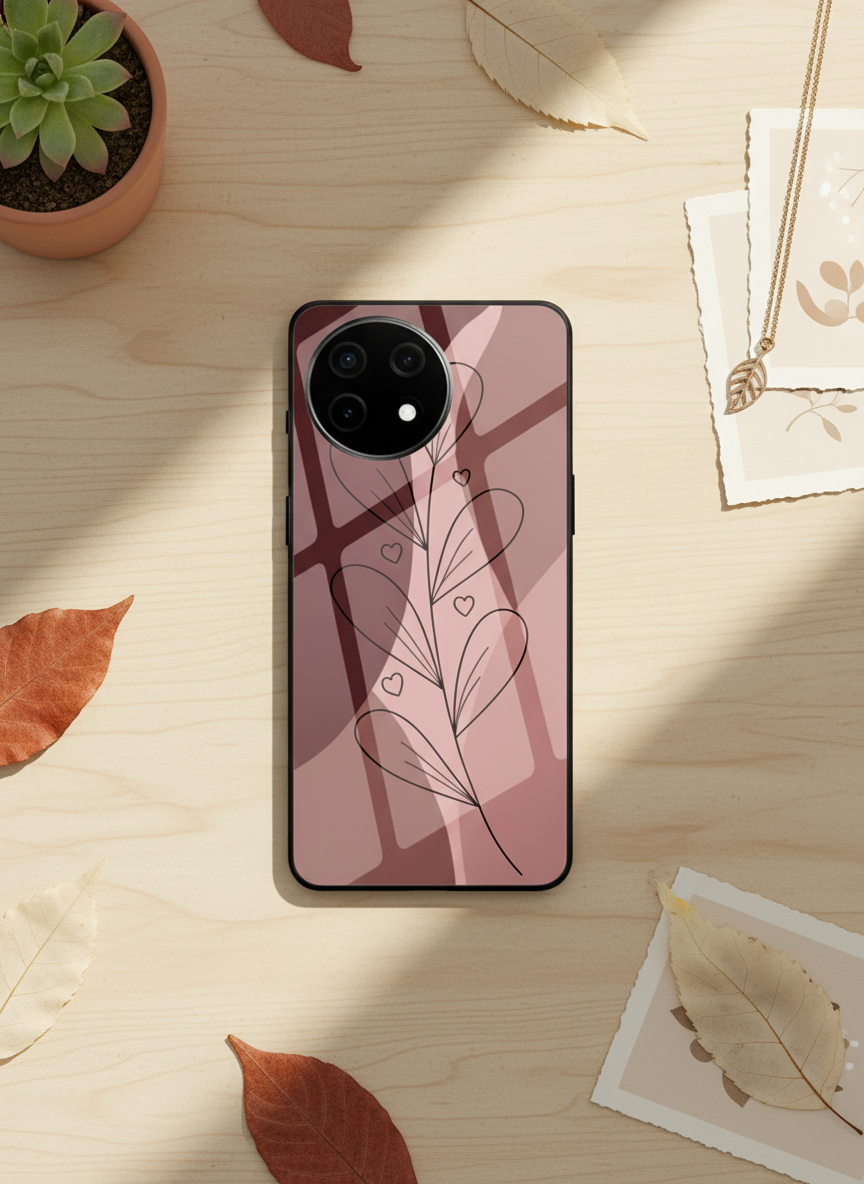 Blushing Petals Premium Glass Back Cover For One Plus 13, 12, 11, 10 The Case & Co India