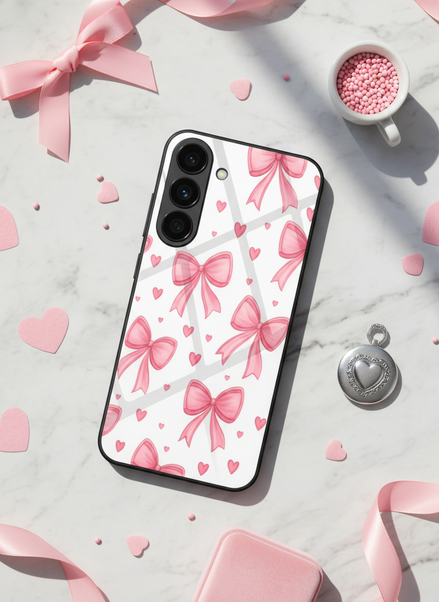 Bow Bliss Premium Glass Back Cover For Galaxy S Series The Case & Co India