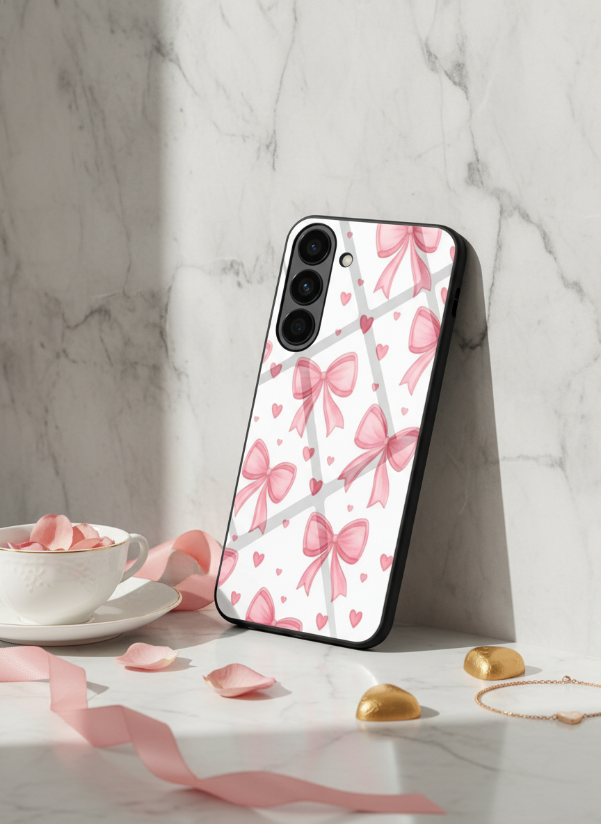 Bow Bliss Premium Glass Back Cover For Galaxy S Series The Case & Co India