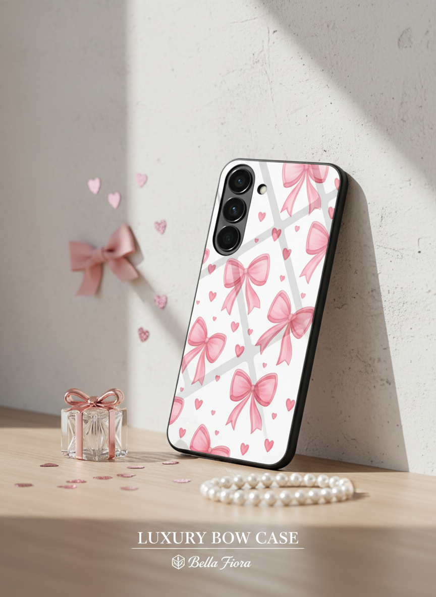 Bow Bliss Premium Glass Back Cover For Galaxy S Series The Case & Co India
