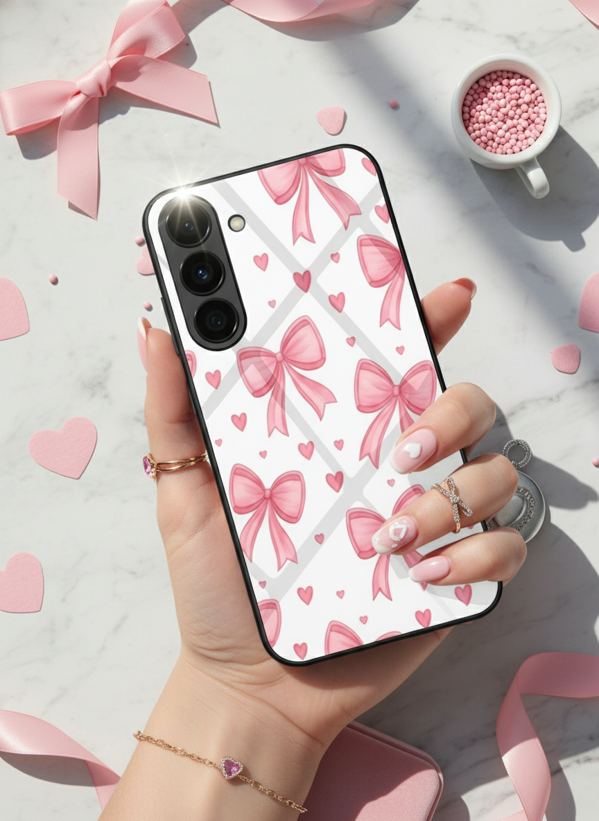 Bow Bliss Premium Glass Back Cover For Galaxy S Series The Case & Co India