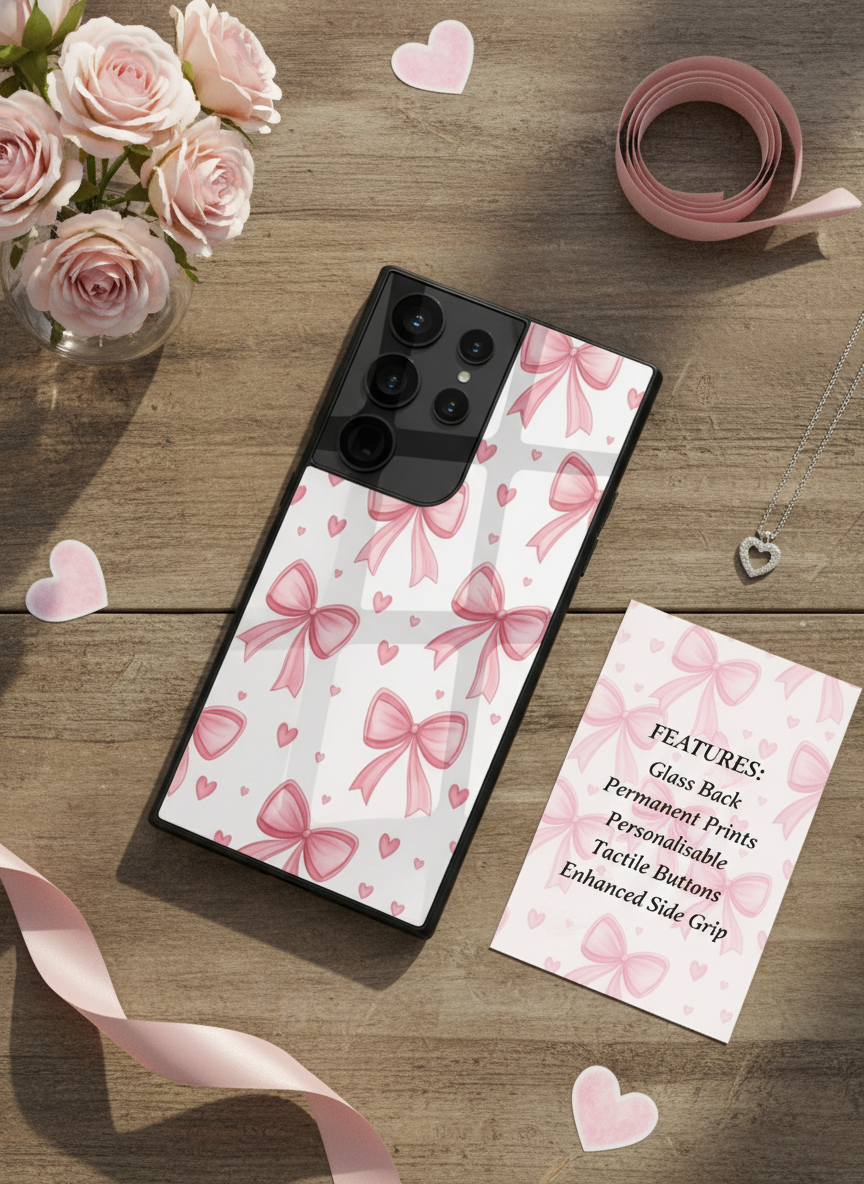 Bow Bliss Premium Glass Back Cover For Galaxy S Series The Case & Co India
