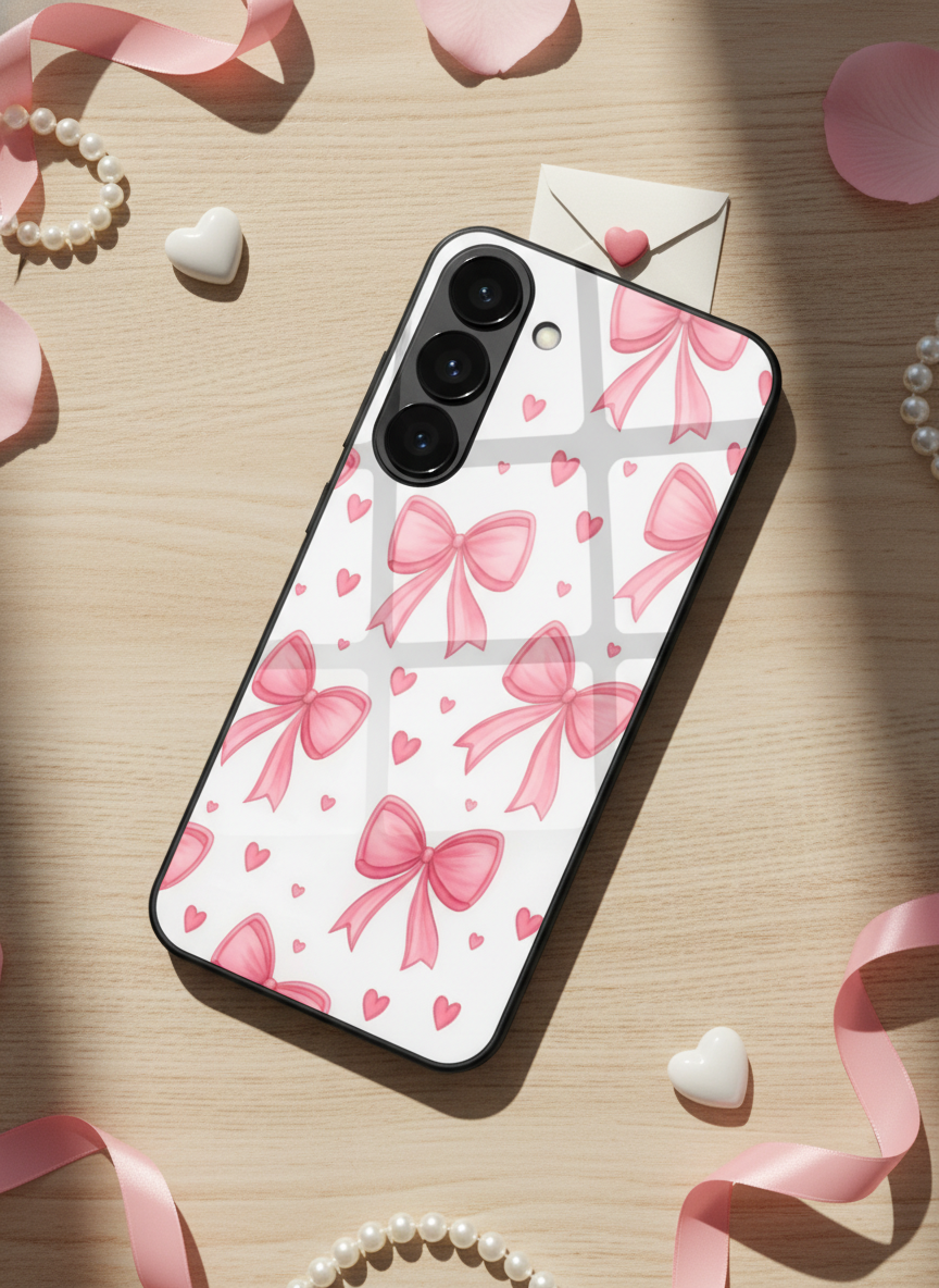 Bow Bliss Premium Glass Back Cover For Galaxy S Series The Case & Co India