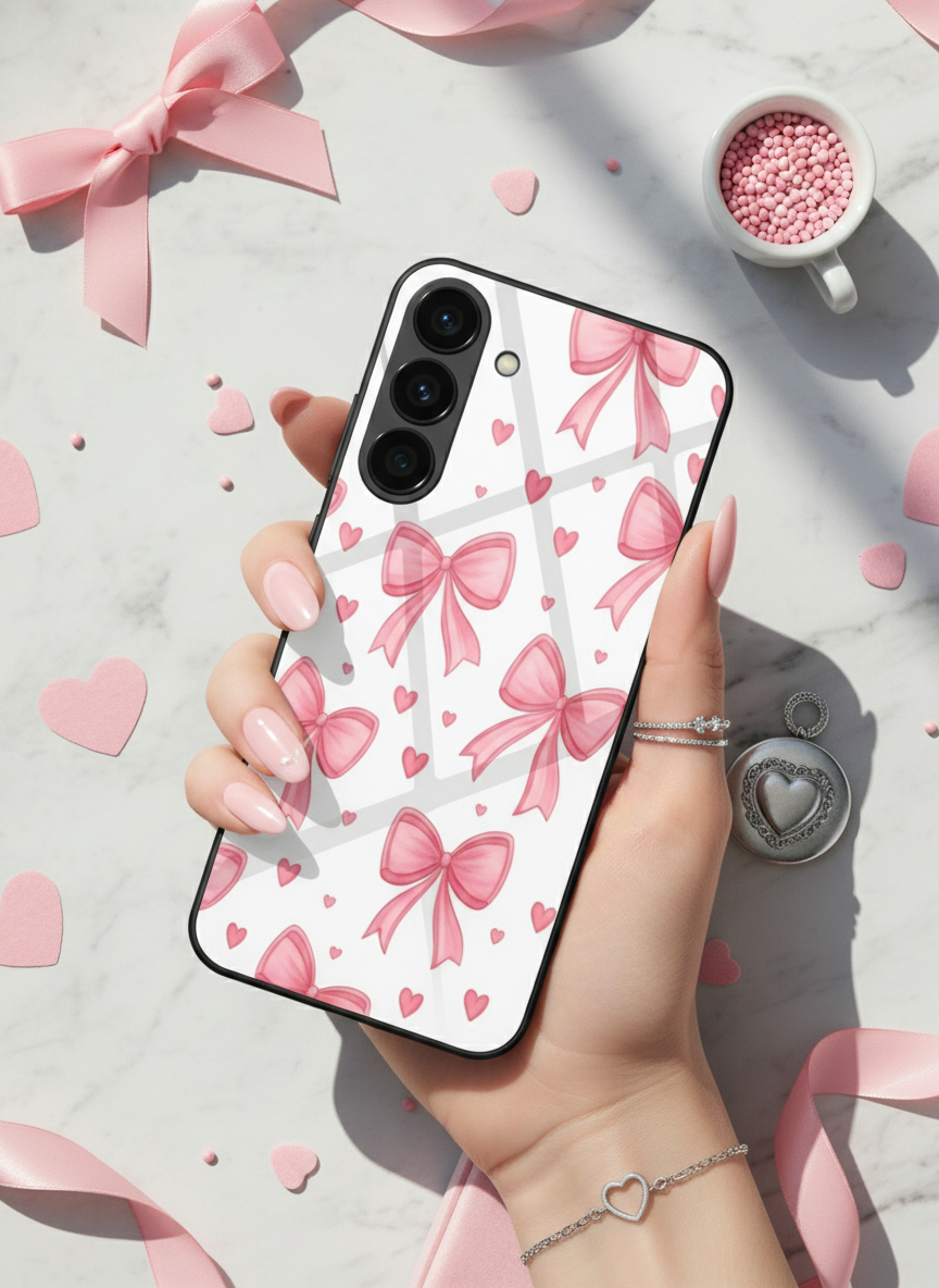 Bow Bliss Premium Glass Back Cover For Galaxy S Series The Case & Co India