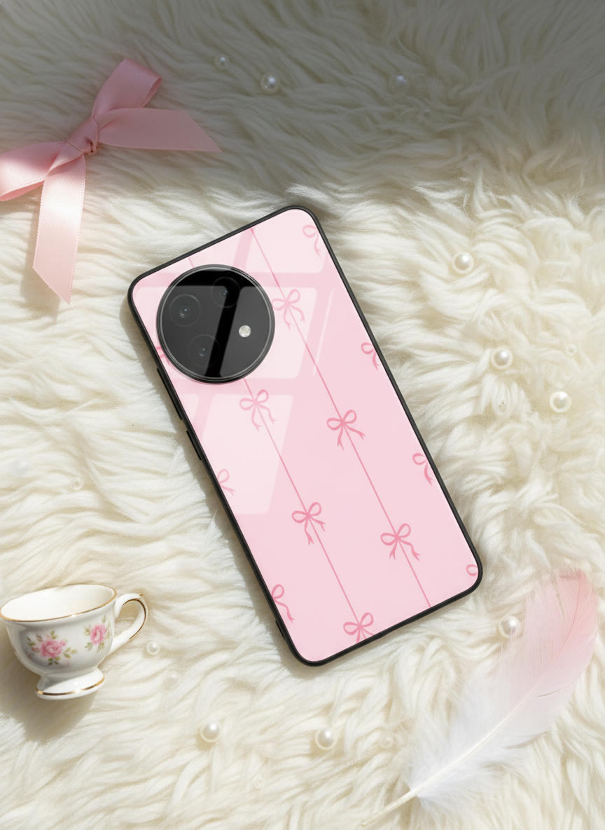 Bows Stripes Premium Glass Back Cover For One Plus 13, 12, 11, 10 The Case & Co India