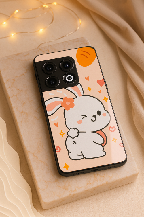 Bunny Pooh Premium Glass Back Cover For One Plus 13, 12, 11, 10, Nord Series The Case & Co