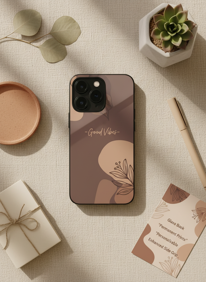 Calm Aura Premium Glass Back Cover For iPhone 14-17 Models The Case & Co India