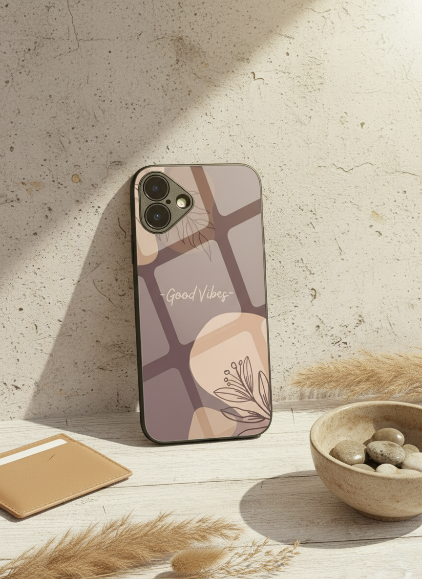 Calm Aura Premium Glass Back Cover For iPhone 14-17 Models The Case & Co India