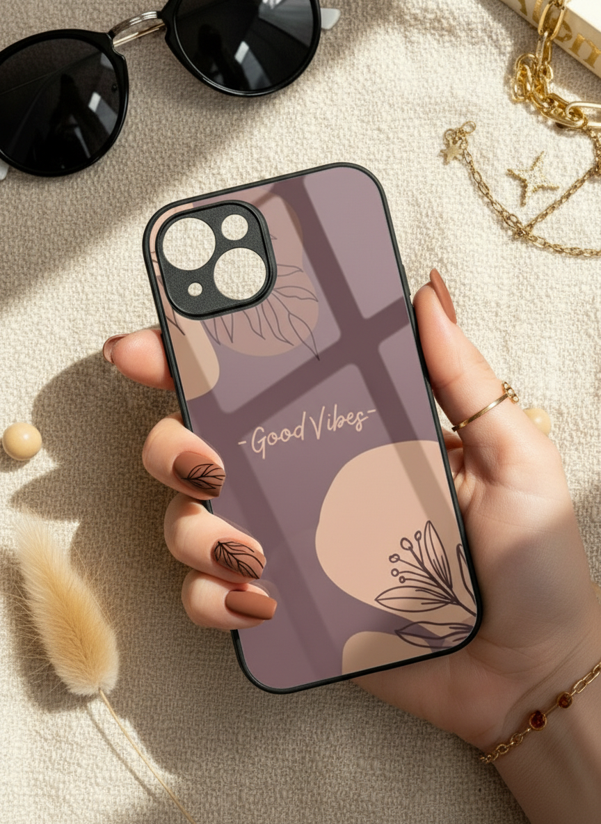 Calm Aura Premium Glass Back Cover For iPhone 14-17 Models The Case & Co India