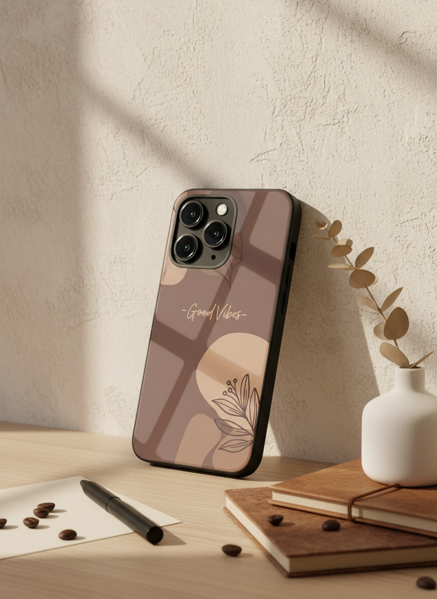 Calm Aura Premium Glass Back Cover For iPhone 14-17 Models The Case & Co India