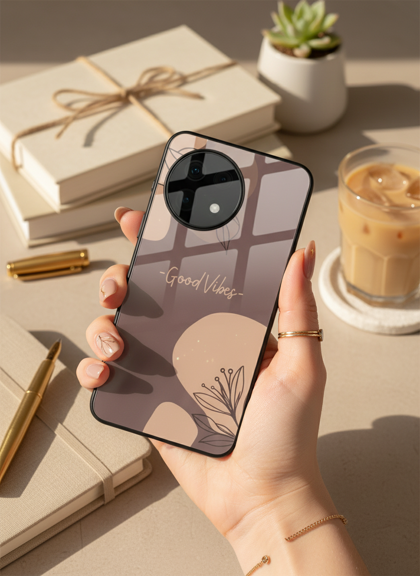 Calm Aura Premium Glass Back Cover For One Plus 13, 12, 11, 10 The Case & Co India