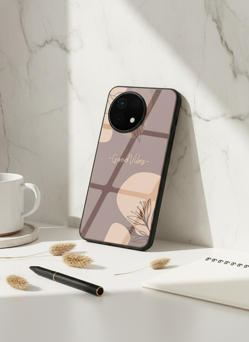 Calm Aura Premium Glass Back Cover For One Plus 13, 12, 11, 10 The Case & Co India