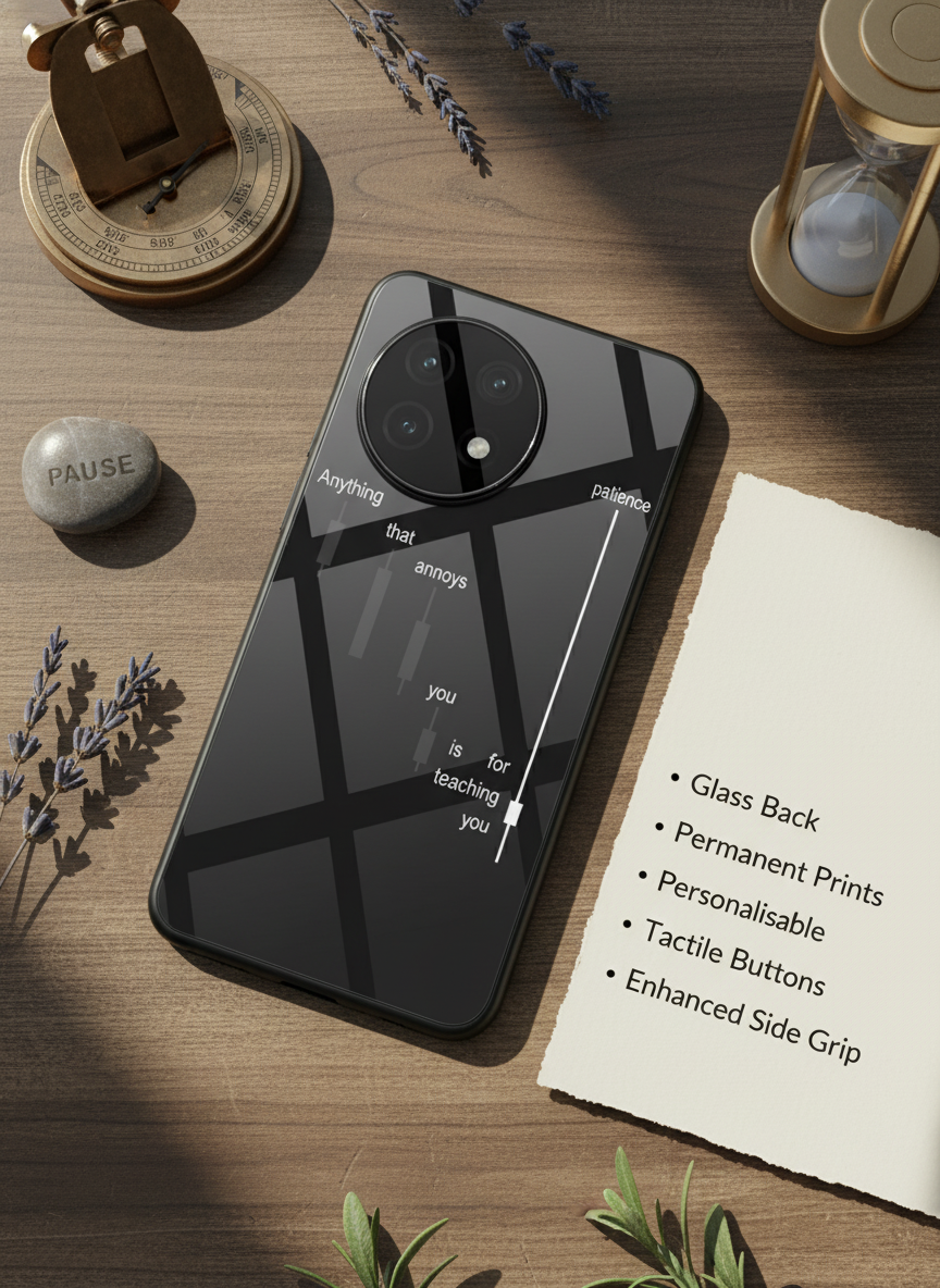 Candle Wisdom Premium Glass Back Cover For One Plus 13, 12, 11, 10 The Case & Co India