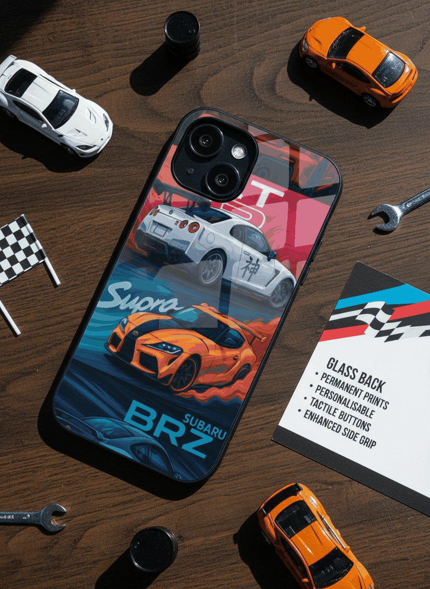 Car Lover Premium Glass Back Cover For iPhone 11,12,13,14,15,16,17 Models The Case & Co