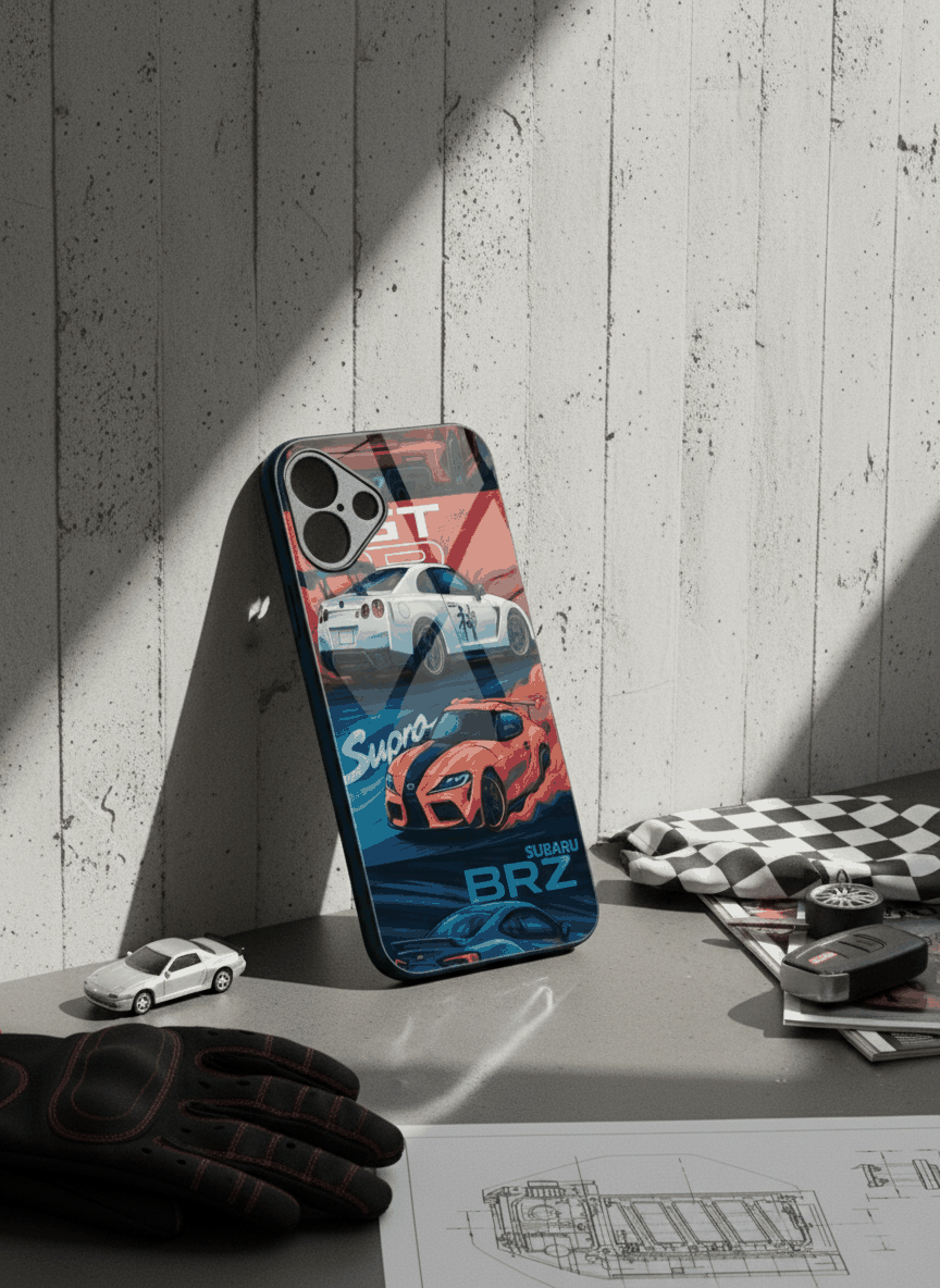 Car Lover Premium Glass Back Cover For iPhone 11,12,13,14,15,16,17 Models The Case & Co