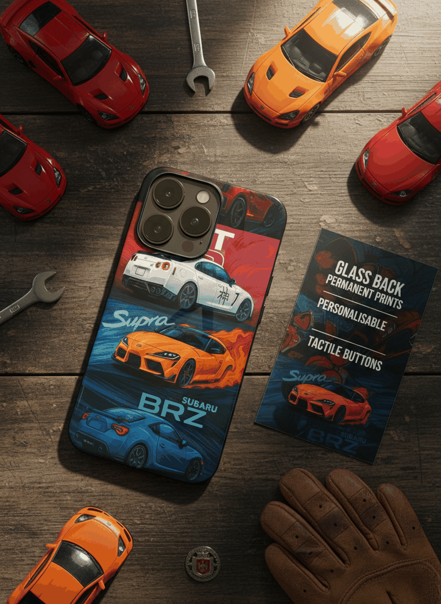 Car Lover Premium Glass Back Cover For iPhone 14-17 Models The Case & Co India