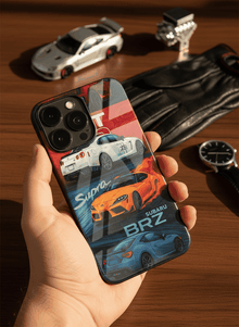 Car Lover Mono Frame Glass Back Cover For iPhone 14-17 Models