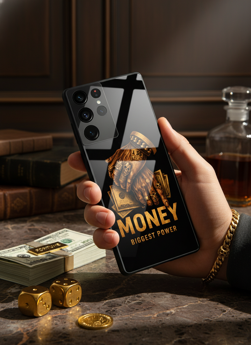 Cash Command Premium Glass Back Cover For Galaxy S Series The Case & Co India
