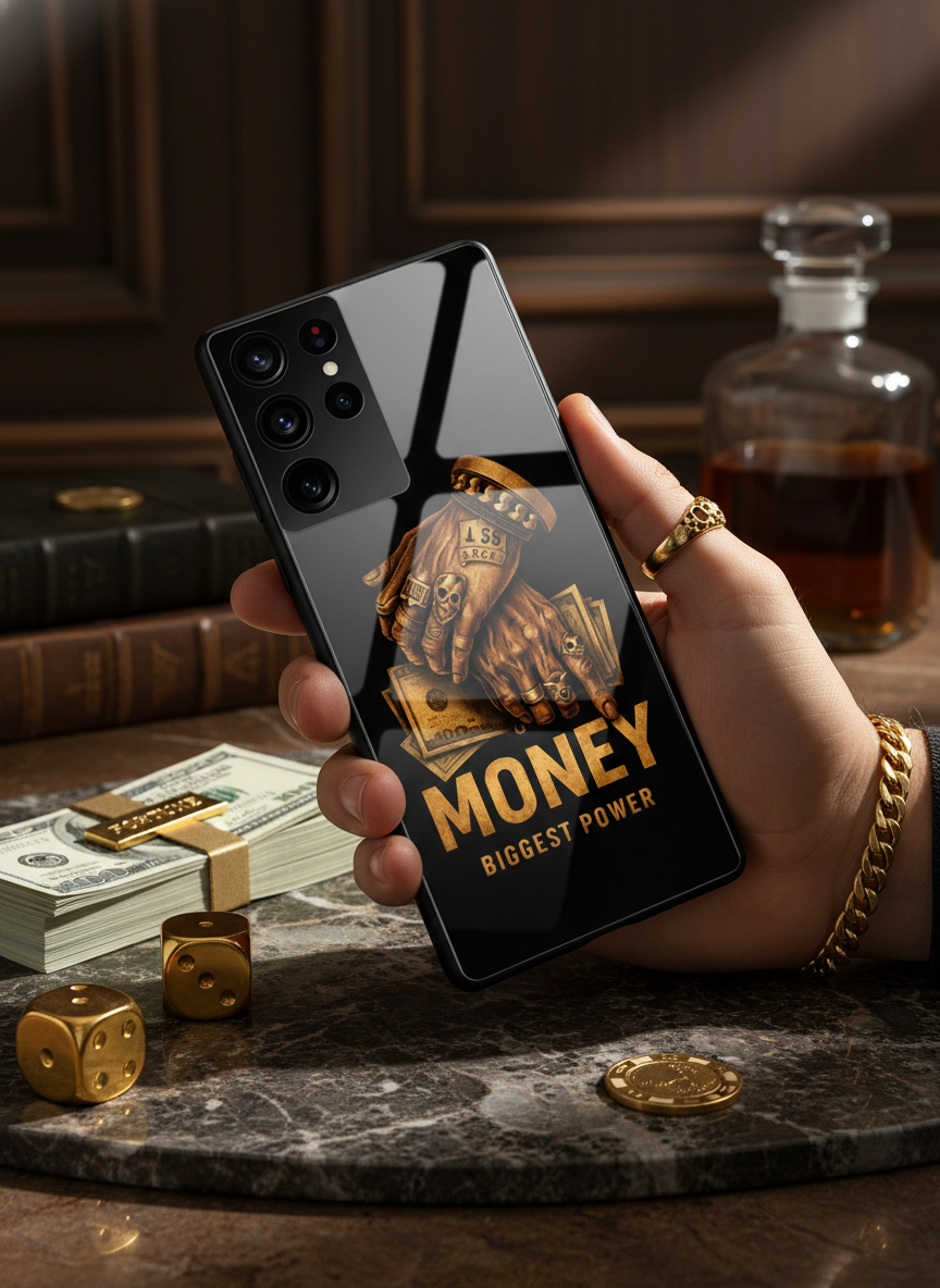 Cash Command Premium Glass Back Cover For Galaxy S Series The Case & Co India
