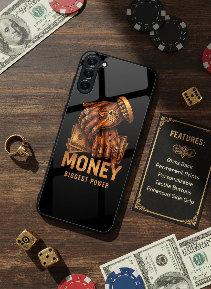 Cash Command Premium Glass Back Cover For Galaxy S Series The Case & Co India
