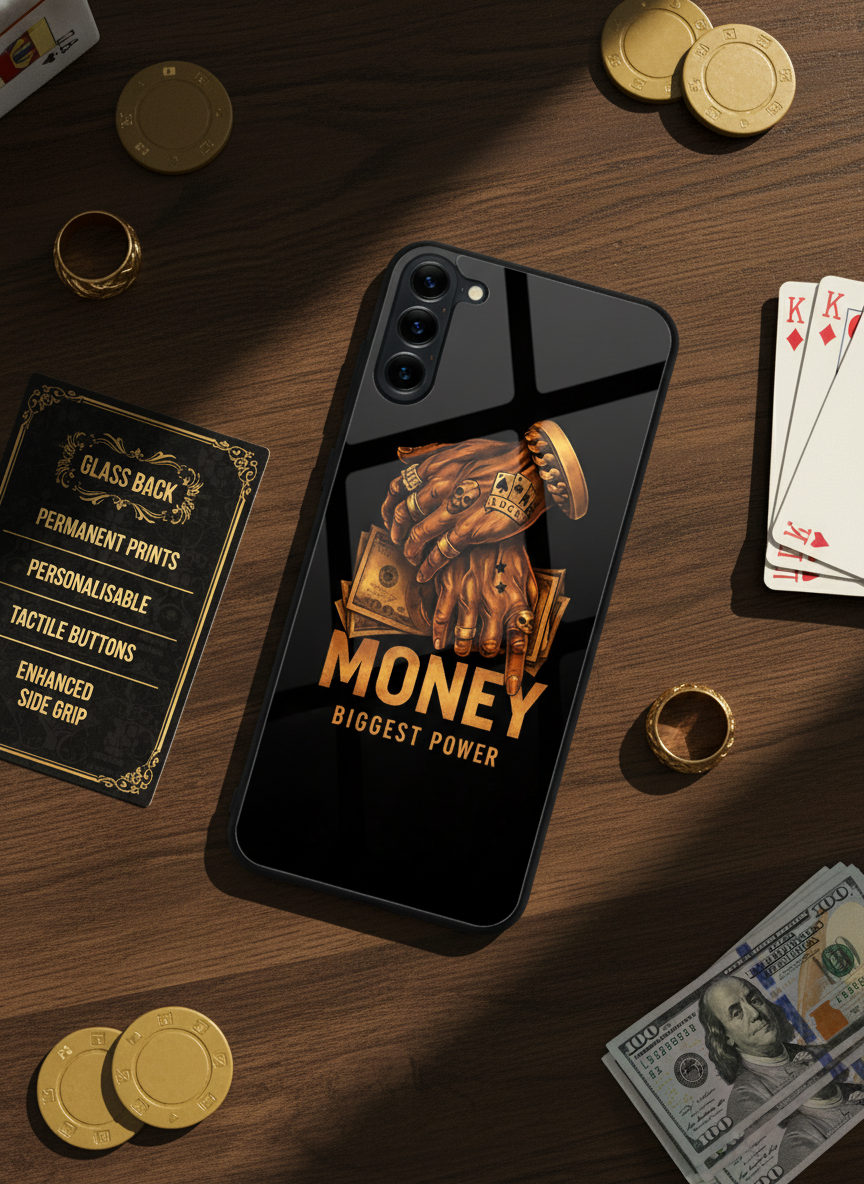 Cash Command Premium Glass Back Cover For Galaxy S Series The Case & Co India