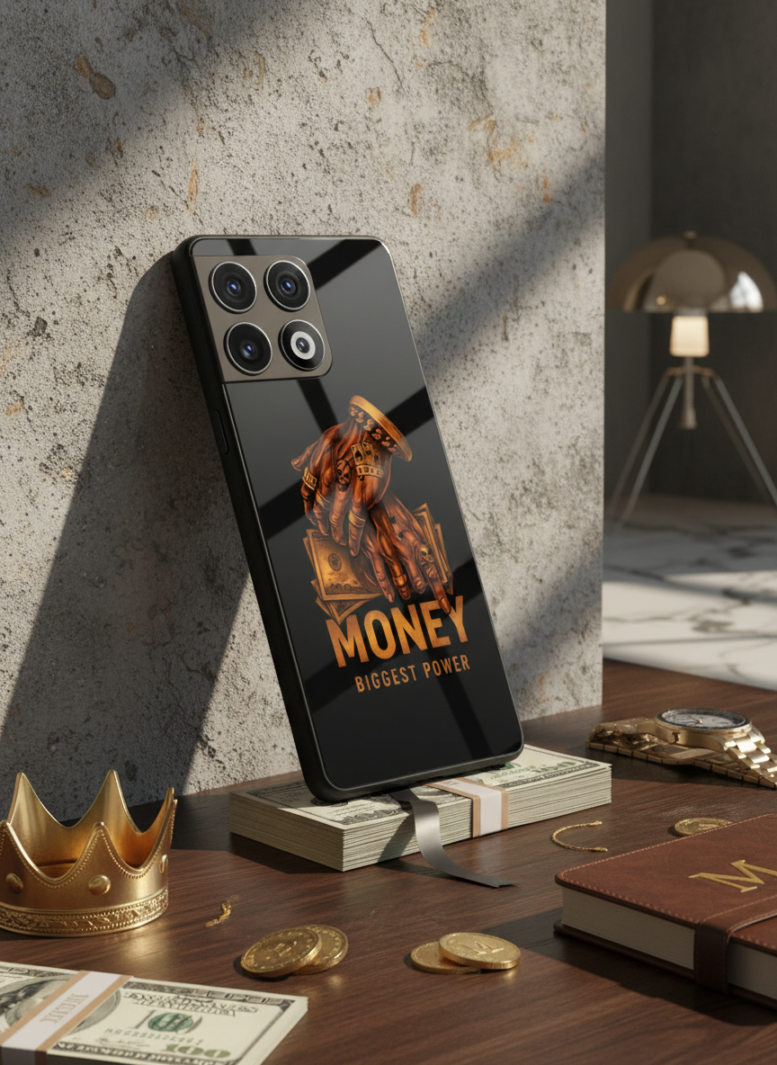 Cash Command Premium Glass Back Cover For One Plus 13, 12, 11, 10 The Case & Co India
