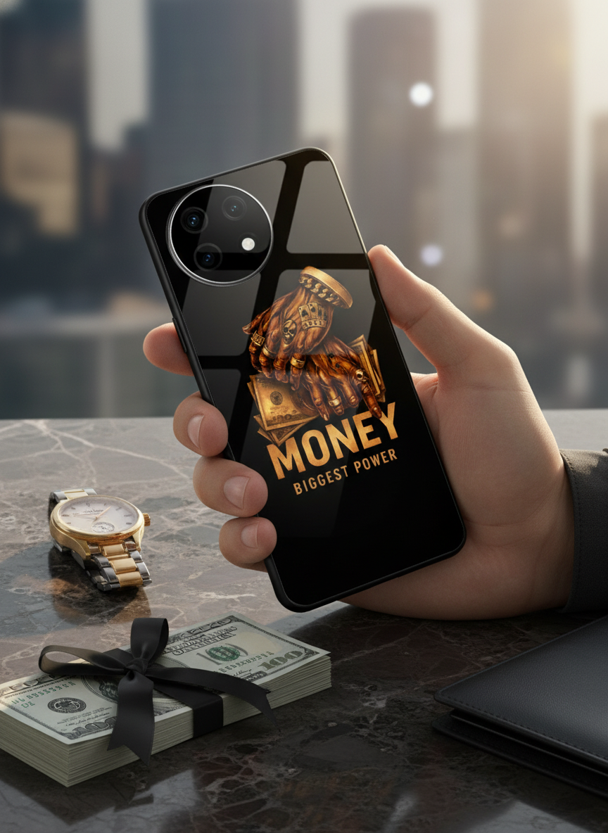 Cash Command Premium Glass Back Cover For One Plus 13, 12, 11, 10 The Case & Co India